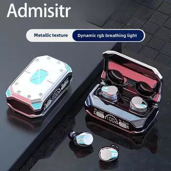 Новая беспроводная Bluetooth-гарнитура Mecha, игровая гарнитура с двумя наушниками и без задержек, спортивная мини-гарнитура чёрный