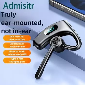 Новая беспроводная Bluetooth-гарнитура не подходит для ушей, висит на ухе, спортивная езда, шумоподавление с двумя пшеницами, сверхдолгая выносливость чёрный