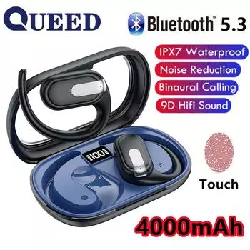 Новая беспроводная Bluetooth-гарнитура OWS с подвесным типом уха не вызывает движения уха, не прикасается к сверхдлинным подсказкам, гарнитура