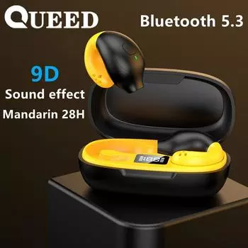 Новая беспроводная Bluetooth-гарнитура с длительным сроком службы батареи не входит в гарнитуру без ушей с функцией уменьшения количества вызовов чёрный