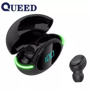 Новая беспроводная Bluetooth-гарнитура с мини-светодиодным сенсорным номером появляется в ушах с охлаждением ушей чёрный