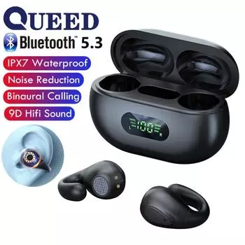 Новая беспроводная Bluetooth-гарнитура с шумоподавлением без ушей TWS, черная технология костной проводимости Bluetooth-гарнитура