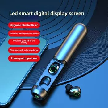 Новая беспроводная Bluetooth-гарнитура с выдвижным цифровым дисплеем, внедорожная взрывная внутриканальная Bluetooth-гарнитура TWS чёрный