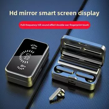 Новая беспроводная Bluetooth-гарнитура с зеркалом, мини-наушники с двумя невидимыми наушниками-вкладышами, с длительным временем ожидания чёрный