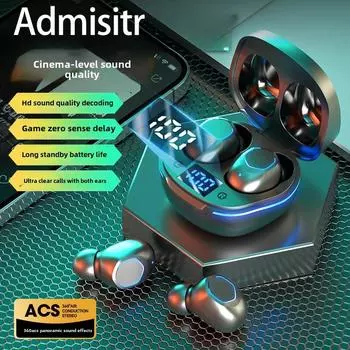 Новая беспроводная Bluetooth-гарнитура TWS In-Ear с ультрадолгим сроком службы, функцией шумоподавления и мощным цифровым дисплеем чёрный