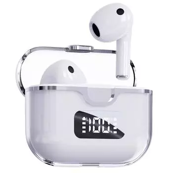 Новая беспроводная Bluetooth-гарнитура TWS S66 с прозрачным цифровым дисплеем Warehouse и шумоподавлением чёрный