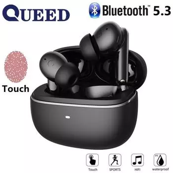 Новая беспроводная Bluetooth-гарнитура TWS с шумоподавлением в наушниках 5.3 Спортивная Bluetooth-гарнитура чёрный