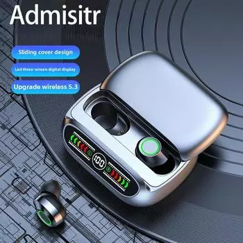 Новая беспроводная Bluetooth-гарнитура TWS Slide-cap In-ear Breathing Light Headset 5.3 чёрный