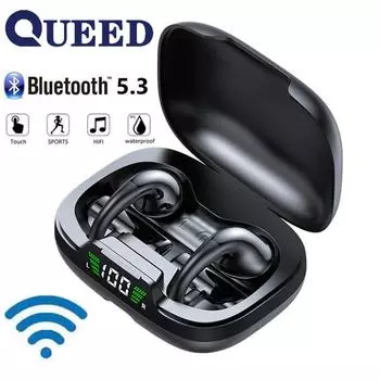 Новая беспроводная Bluetooth-гарнитура TWS Tws Twarm Black Безтехнологичная технология Безболезненные спортивные беспроводные Bluetooth-наушники для занятий спортом чёрный