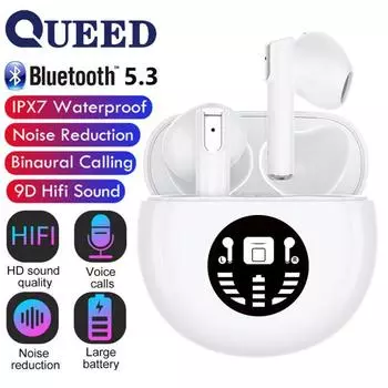 Новая беспроводная Bluetooth-гарнитура Высокомощная Bluetooth-гарнитура Внутриканальная Hi-Fi умная гарнитура с шумоподавлением белый