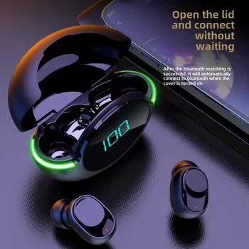 Новая беспроводная Bluetooth-гарнитура Y80 с мини-светодиодным сенсорным цифровым дисплеем, внутриканальные наушники Cool Ear чёрный