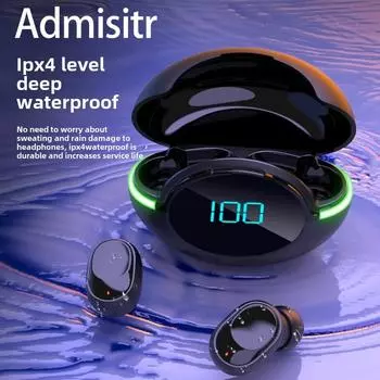 Новая беспроводная Bluetooth-гарнитура Y80 с мини-светодиодным сенсорным цифровым дисплеем, внутриканальные наушники Cool Ear чёрный