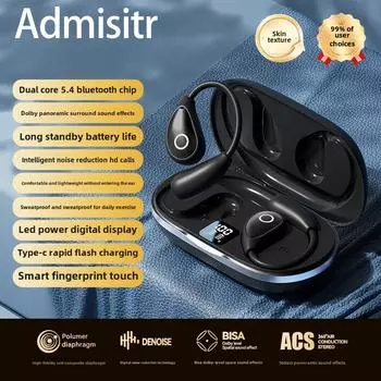 Новая беспроводная гарнитура Bluetooth Интеллектуальная гарнитура с искусственным интеллектом для перевода Сверхдолгий срок службы Шумоподавление Рисунок кожи Цифровой дисплей Движение чёрный