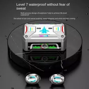 Новая беспроводная гарнитура Bluetooth Tws Game Mecha Гарнитура с цифровым дисплеем CQ-01 Наушники-вкладыши с низкой задержкой