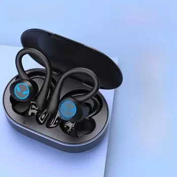 Новая беспроводная спортивная гарнитура Bluetooth с шумоподавлением и креплением на ухо — водонепроницаемая, TWS-вкладыши, идеально подходит для киберспорта и игр 525 single earphone