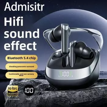 Новая беспроводная внутриканальная Bluetooth-гарнитура с долгим сроком службы и шумоподавлением, универсальная Bluetooth-гарнитура чёрный