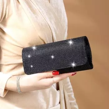 Новая блестящая мини-вечерняя сумочка-клатч с цепочкой - стиль модной вечеринки серебряный