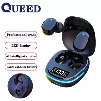 Новая Bluetooth-гарнитура, цветной дышащий световой индикатор, цифровой дисплей, Bluetooth-гарнитура-вкладыш, наушники-вкладыши чёрный