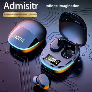 Новая Bluetooth-гарнитура Dazzling Breath Light Digital Display In-ear Bluetooth-гарнитура 5.1 Compact чёрный