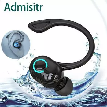 Новая Bluetooth-гарнитура для бизнеса, беспроводная Bluetooth-гарнитура с ушным креплением, безболезненная спортивная водонепроницаемая и защищенная от пота гарнитура чёрный