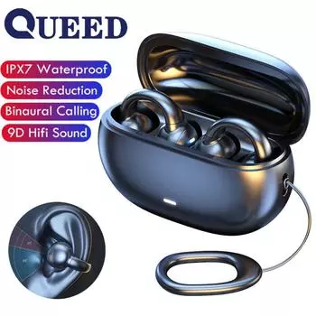 Новая Bluetooth-гарнитура с костной проводимостью 5.3, беспроводная гарнитура с длинным аккумулятором и шумоподавлением