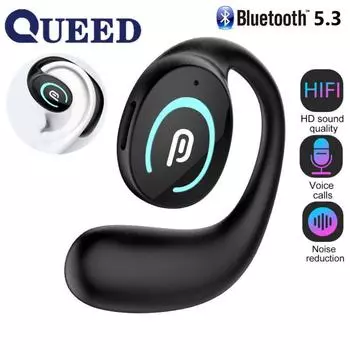 Новая Bluetooth-гарнитура с подвесными наушниками без ушей, беспроводные мобильные наушники с длинным аккумулятором чёрный