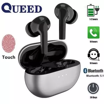 Новая Bluetooth-гарнитура с шумоподавлением 5.3ANC Беспроводная Bluetooth-гарнитура-вкладыш с наушниками чёрный