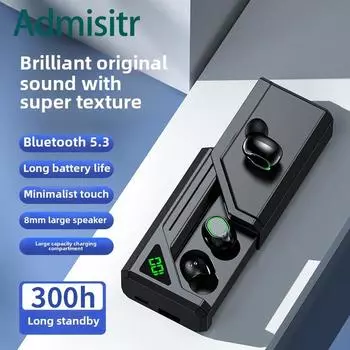 Новая Bluetooth-гарнитура с выдвижным ящиком и цифровым дисплеем, TWS Sports Bluetooth-гарнитура с длительным сроком службы чёрный