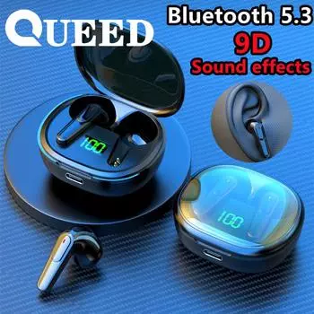 Новая Bluetooth-гарнитура Спортивная беспроводная гарнитура со сверхдлительным временем автономной работы Bluetooth-гарнитура типа «вкладыш» чёрный