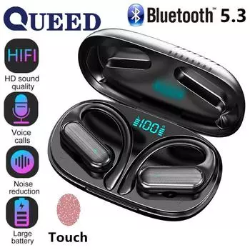 Новая Bluetooth-гарнитура TWS с беспроводным вводом движения, стерео Bluetooth-гарнитура с ушными вкладышами чёрный