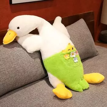 Новая большая белая гусь утешительная подушка кукла гусь детеныш спящий на боку выхлопная подушка плюшевая игрушка спящая кукла 115cm