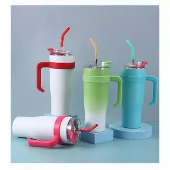 Новая большая емкость 40 унций автомобильная чашка гигантская чашка из нержавеющей стали соломенная чашка для воды мужские и женские офисные кофейные чашки 1200ml