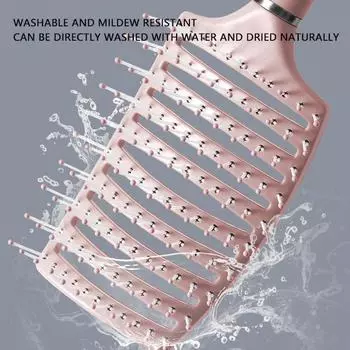 Новая большая изогнутая расческа с ребрами, расческа с широкими зубьями, полая расческа для укладки зелёный