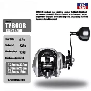 Новая большая новая катушка для заброса приманки для соленой воды, водонепроницаемая для морской рыбалки 6.3:1 15 кг фрикционная приманка для ловли сома троллингом металлическая основа