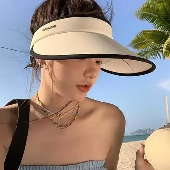 Новая большая шляпа с пустым верхом и большим карнизом, солнцезащитная женская шляпа с защитой от ультрафиолета, маленькая велосипедная шляпа adjustable