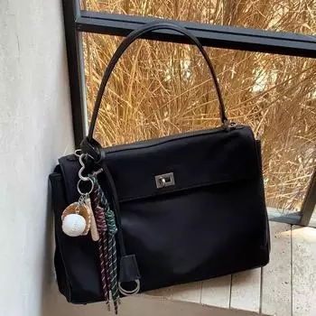 Новая большая сумка Tote из ткани Оксфорд для поездок на работу, простая платиновая сумка Kelly, простая сумка через плечо на одно плечо, большая женская сумка Tote чёрный