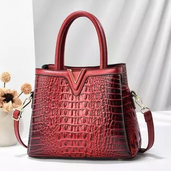 Новая большая вместительная сумка с крокодиловым узором, модная женская сумка, модные женские универсальные сумки через плечо