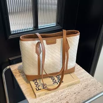 Новая большая вместительная сумка-тоут на одно плечо, модная городская красота, элегантный и элегантный материал PU, деловое рабочее место