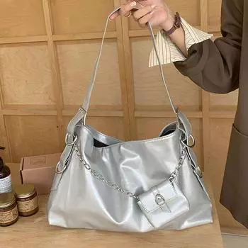 Новая большая вместительная сумка женская сумка на цепочке корейская версия дорожная универсальная женская сумка через плечо мягкая сумка Pitot