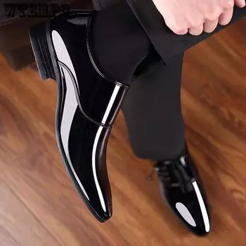 Новая брендовая мужская обувь, мужские модельные туфли высшего качества из натуральной кожи, деловая официальная обувь, мужские туфли на плоской подошве 38