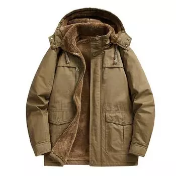 Новая брендовая мужская повседневная куртка, модная толстая зимняя парка, мужской меховой плащ, пальто с подогревом, теплые куртки, пальто, парка для мужчин M чёрный