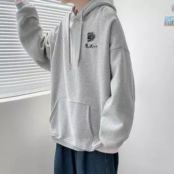 Новая брендовая одежда с капюшоном, повседневная мужская модная толстовка с капюшоном, флисовая свободная уличная одежда большого размера S чёрный