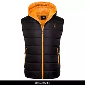 Новая брендовая зимняя куртка с жирафом, мужской жилет с капюшоном, мужская мужская куртка на молнии, повседневный зимний жилет без рукавов, мужской M камуфляжный