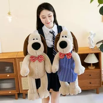 Новая британская плюшевая игрушка для собак-лидеров, высокая кукла-собака с галстуком-бабочкой, тряпичная кукла, подушка для сна 43cm 0.25kg