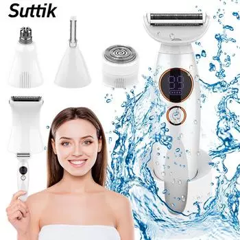 Новая бритва Многофункциональная 5-в-1 Женская эпиляторная насадка Многофункциональная бритва для мытья всего тела розовый