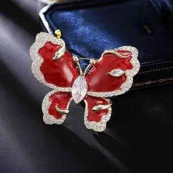 Новая брошь-бабочка из красного темперамента Анкары из циркона, брошь из высококачественного блейзера, изысканная легкая роскошная модная булавка