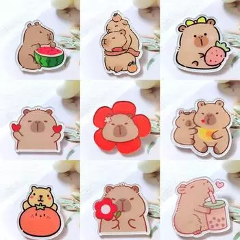 Новая брошь Capybara Animals Cute Bag Pin Fashion Capybara Acrylic Badge