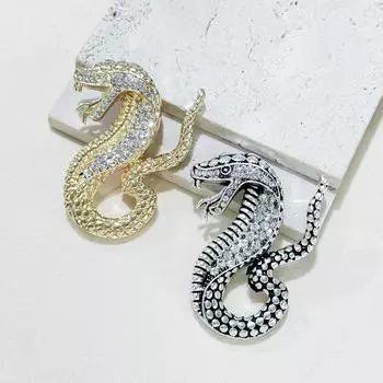 Новая брошь-кобра из сплава со стразами, изысканная и креативная мужская и женская одежда, брошь, ювелирное украшение, булавка