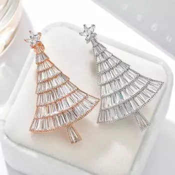 Новая брошь «Рождественская елка», женские аксессуары для булавок, модная и универсальная атмосферная темпераментная роскошная ювелирная брошь высокого класса, подарки