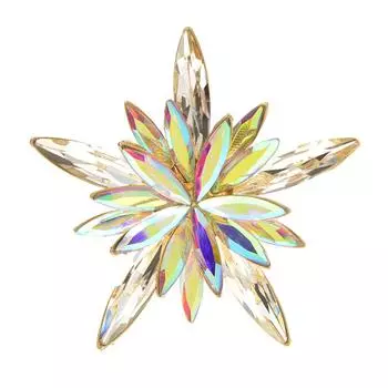 Новая брошь со звездами и снежинками со стразами, зимняя модная дизайнерская булавка, рождественские украшения, аксессуары для пальто